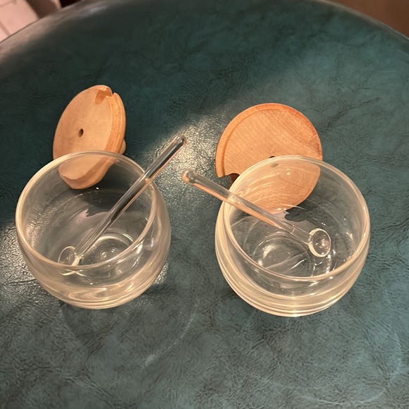 🎉HP🎉Vintage Jam Set Glass & Wood - Picture 4 of 8